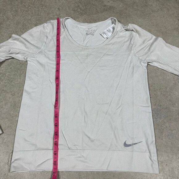 Nike Dri Fit Athletic Long Sleeve Top XS Grey Mesh Long Sleeves Lightweight Base - Picture 12 of 16